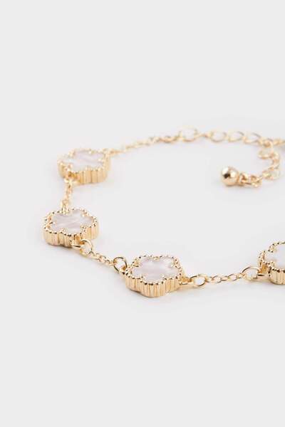 DeFacto White Flower Gold Bracelet (E8318Axns)