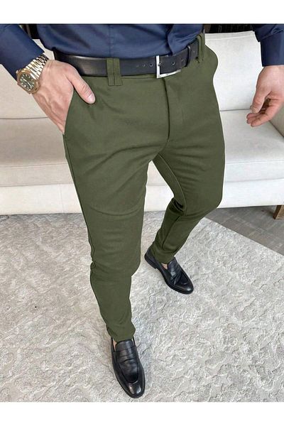WKM Pantaloni chino casual slim fit pentru bărbați