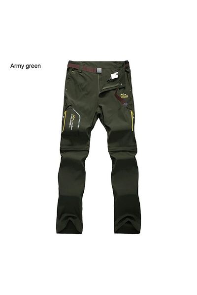 Choice XL green Men's Hiking Pants Trekking Convertible Quick Dry Lightweight Zip-Off Outdoor Travel Campin