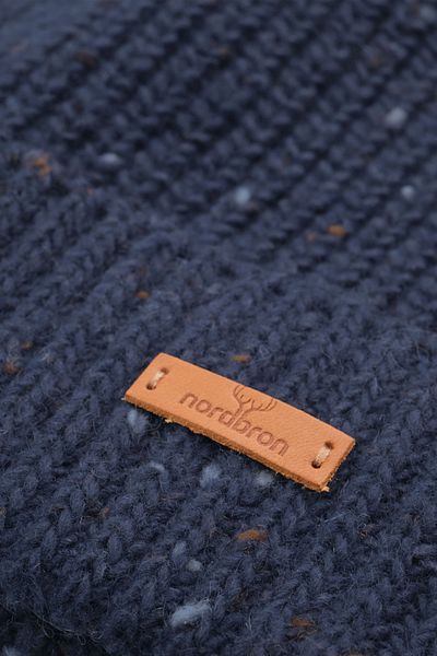 Nordbron Men's Black Knitwear Beret Winter Logo Detailed Basic Solid Colored Soft Flexible Rhum Corded Acrylic