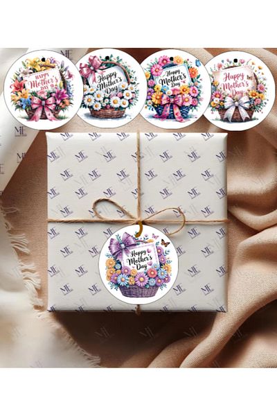 Hiras Dizayn 50Pcs 6.2cm Floral Hollowed Shake Label Thank You Card Clothing Packaging Card for Mother's Day
