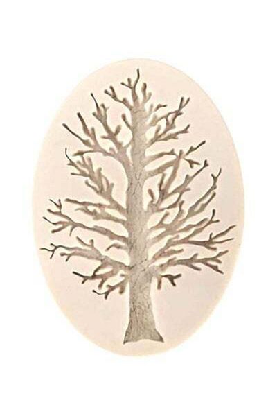 HALAMODO 13D Tree Cake Silicone Mold Gray Brown