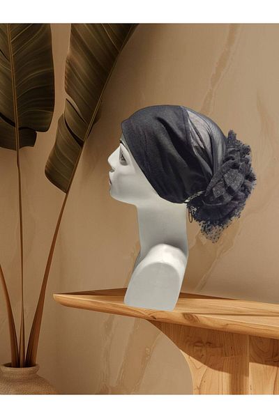 Armine Black Non-Slip Silicone Banded Fancy Knob Fit Bonnet