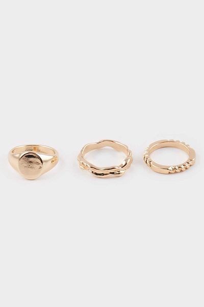 DeFacto Women's 3-Piece Gold Ring E9097Axns
