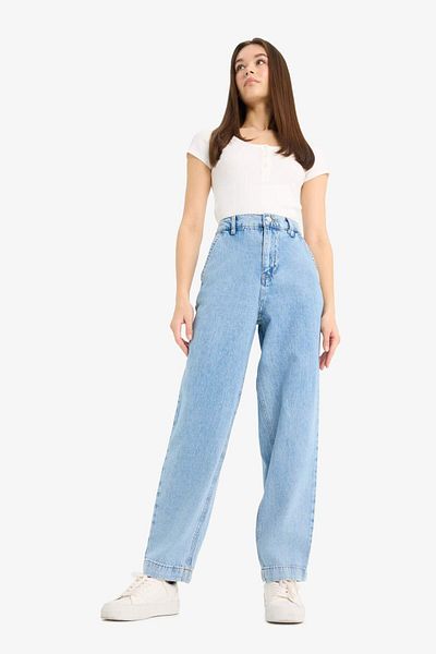 DeFacto Carrot Fit Ankle Length Jean - Washed Trousers E1686Ax25Sm