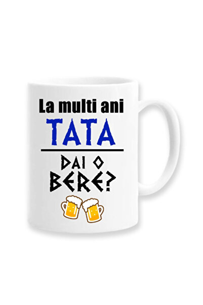 OEM Cana albă personalizată „La mulți ani tată, pot să beau o bere?”, INOVATI...