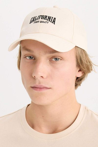 DeFacto Men's Label Printed Woven Baseball Basketball Cap D7820Ax25Sm