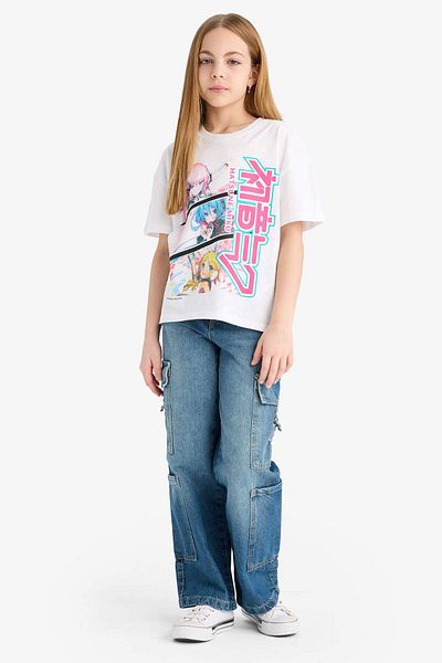 DeFacto Tricou Hatsune Miku pentru fete Relax Fit Crewneck E6516A825HS