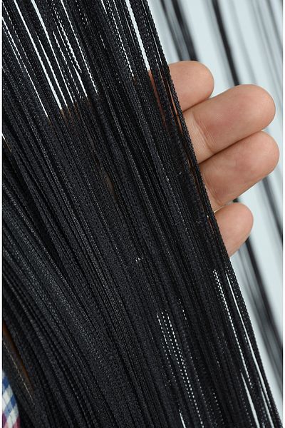 AKÇA TEKSTİL Threaded Curtain Thin Chain 100 cm Width 280 cm Length Anthracite Color Ready Threaded Curtain