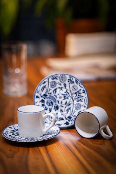 Farika Porselen طقم أكواب قهوة من البورسلين من نيلوفر مكون من 12 قطعة يكفي لـ...