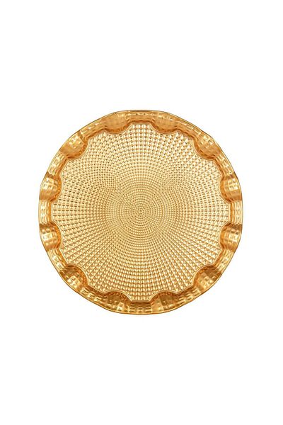 FARİKA 2-person 25cm Duru Metal Tray (GOLD)