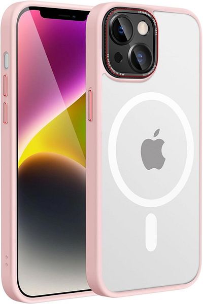 HuwaiH Protective Case For Iphone 14 , Pc/silicone, Light Pink/gray, 6.1 Inches