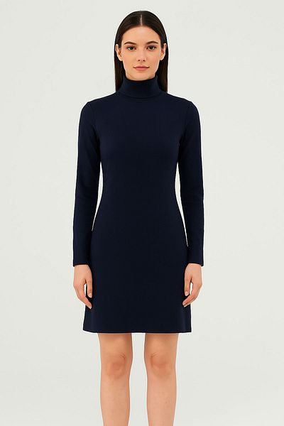 MARKAPIA WOMAN Πλεκτό φόρεμα Navy Blue Turtleneck