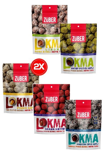 Züber 96Grx Bite Feast - 6 Pieces (Hazelnut, Pistachio, Lemon, Coconut)