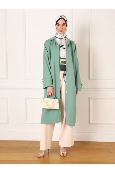 Refka Çağla - Refka Shirt Collar Fleto Pocket Cap / Coat