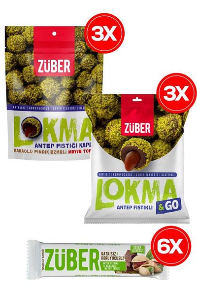 Züber Pistachio Dream 12 Pieces (Pistachio Bite, Pistachio Fruit Bar and Bitego)