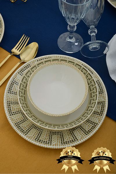 Heda Porselen Efes 18 Piece 6 Person Porcelain Dinner Set