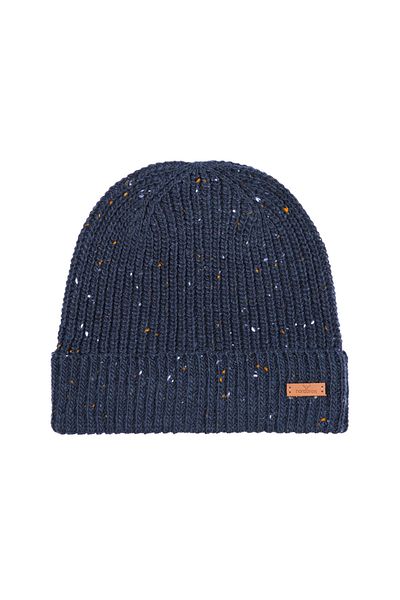 Nordbron Men's Black Knitwear Beret Winter Logo Detailed Basic Solid Colored Soft Flexible Rhum Corded Acrylic