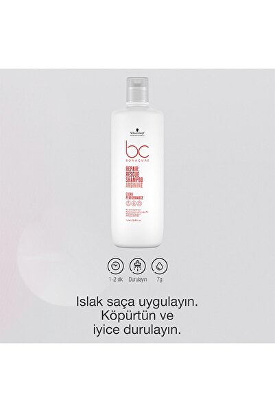Bonacure BC Bonacure Repair Rescue Zarar görmüş ve yıpranmış saçı mükemmel bir şekilde Onarıcı Şampuan 1000ml