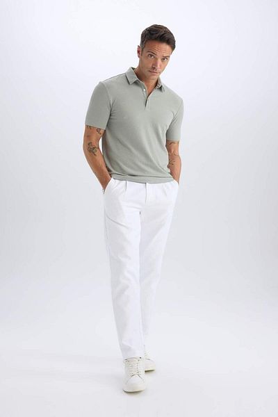 DeFacto Slim Fit Slim Fit Βαμβακερό κοντομάνικο μπλουζάκι πόλο X2594AZ25SP