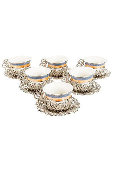 FARİKA 6-person Particolor Tulip Coffee Set (WHITE) (Made in Turkey)