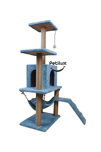 Petilux B-07 Luxury Cat Scratching Playhouse with Hammock and Nest