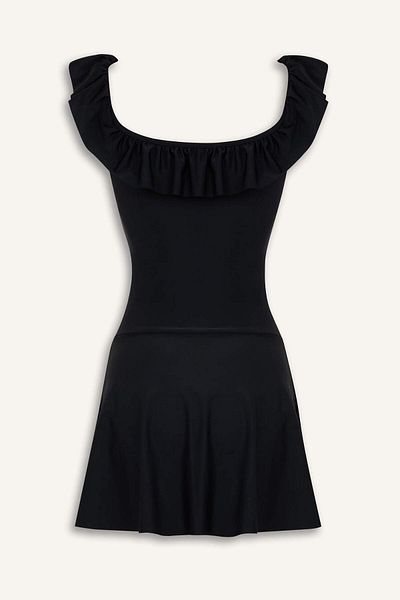 DeFacto Regular Fit Skirted Swimsuit-Fall in Love Z4282Az25Sm