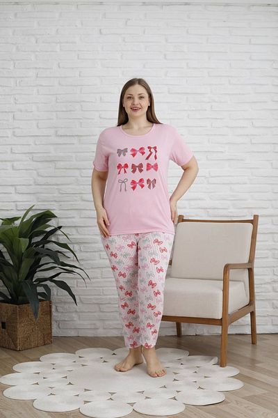SEBOTEKS Women's 100% Cotton Short-Sleeve Plus Size Pajamas Set 8000