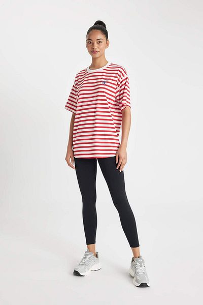 DeFacto Defactofit Oversize Crew Neck Printed Athlete Short Sleeve T-Shirt