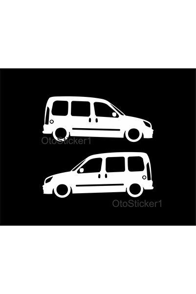 Oto Sticker ملصق صورة ظلية للفراشة المسطحة من فيات دوبلو قطعتين