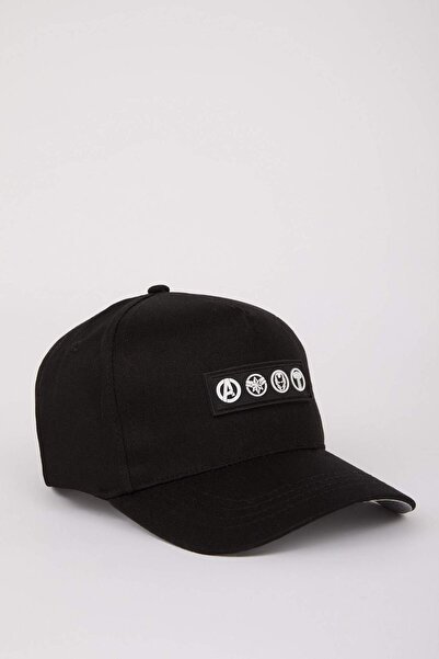 DeFacto Erkek Marvel Avengers Etiket Baskılı Dokuma Beyzbol Basketbol Şapkası Z3457AZ25SM