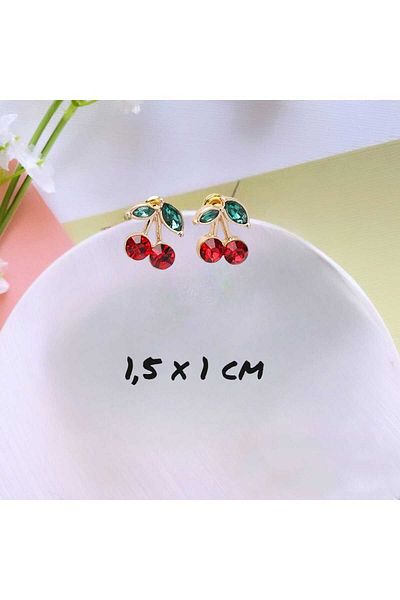 Dodemert Home Zircon Shiny Jewelled Cherry Earrings