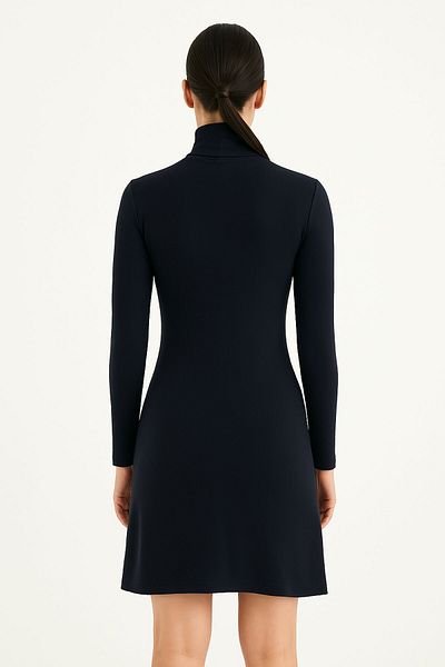 MARKAPIA WOMAN Πλεκτό φόρεμα Navy Blue Turtleneck