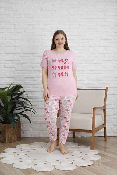 SEBOTEKS Women's 100% Cotton Short-Sleeve Plus Size Pajamas Set 8000