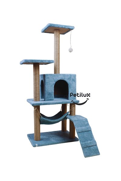 Petilux B-07 Luxury Cat Scratching Playhouse with Hammock and Nest