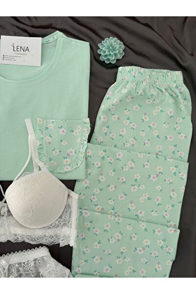 Lena Homewears Groset Four-Quarter Short-Sleeved Cotton Pajamas Set