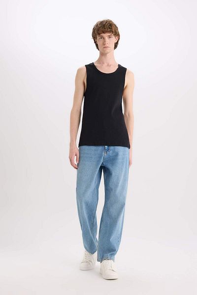 DeFacto 100% βαμβακερή εφαρμογή Slim Fit Crew Neck Ribbed Undershirt E0446ax25sm