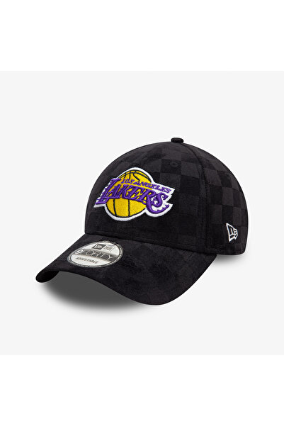 NEW ERA Tonal Check 9Forty LA Lakers Unisex Siyah Şapka