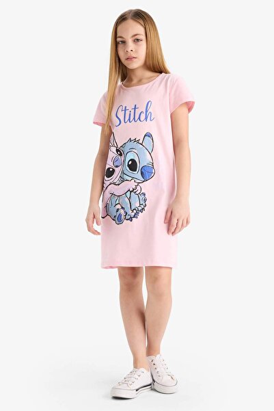 DeFacto Kız Çocuk Disney Lilo & Stitch Kısa Kollu Elbise C2959A825SM