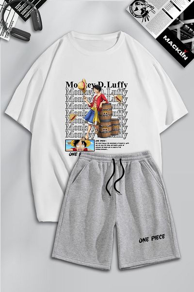 macklin Unisex One PieceMonkey D Anime με στάμπα μπλουζάκι και σορτς