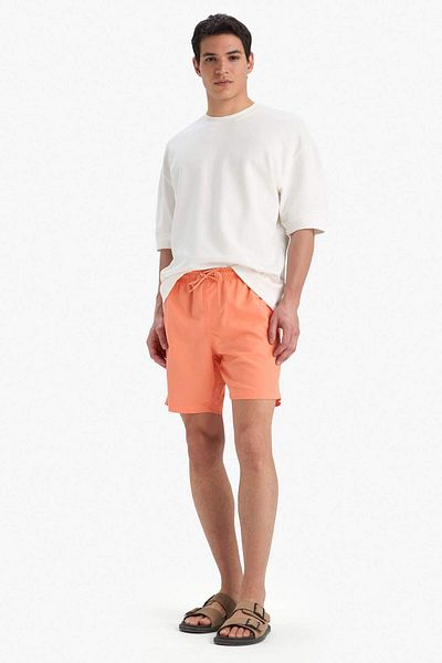 DeFacto Shorts mit normaler Passform, kurze Größe, Taschen, Netzstoff, gefüttert, Taille, Schnürung, einfarbig, leichter Stoff, Badeshorts E5133axns