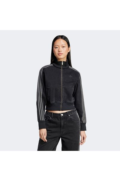 adidas Adicolor Denim Zippered Women's Black Tracksuit Top