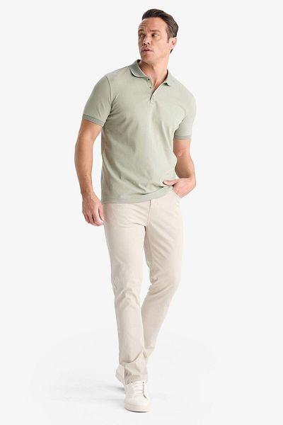 DeFacto Slim Fit Slim Fit κοντομάνικο μπλουζάκι με υφή Basic μονόχρωμο μπλουζάκι πόλο T5259az25sm