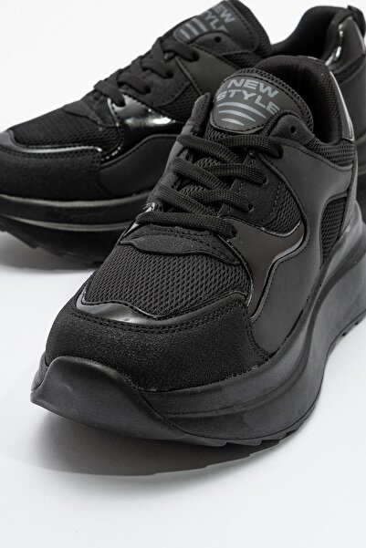 DarkStep Günlük Kadın Sneaker Bağcıklı Hafif Kalın Yüksek Tabanlı Yürüyüş Nefes Alan Spor Ayakkabı