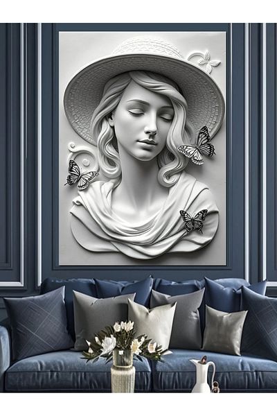 Tablomega Elegance of Sculpture Decorative Canvas - Mdf Wooden Painting