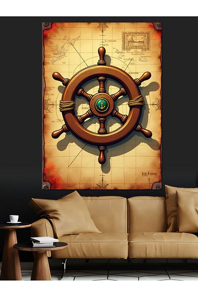 Tablomega Old Rudder Nostalgia Canvas Decorativ - MDF Lemn Tablo