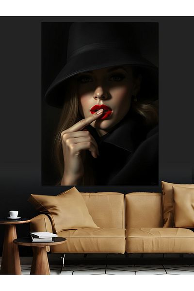 Tablomega Mysterious Woman Portrait Decorative Canvas - Mdf Wooden Painting