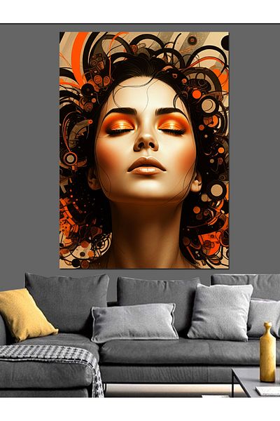 Tablomega Portrait of a Mysterious Woman Decorative Canvas - Mdf Wooden Painting