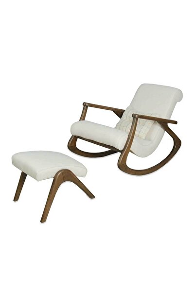 Reyo İskandinav Ahşap Sallanan Sandalye Berjer Dinlenme Emzirme Baba Tv Koltu...