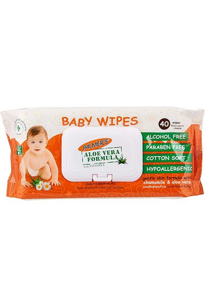PALMER'S Aloe Vera Formula Baby Wipes-Vitamin E Chamomile & Aloe vera-40 wipes ( Twin Pack)
